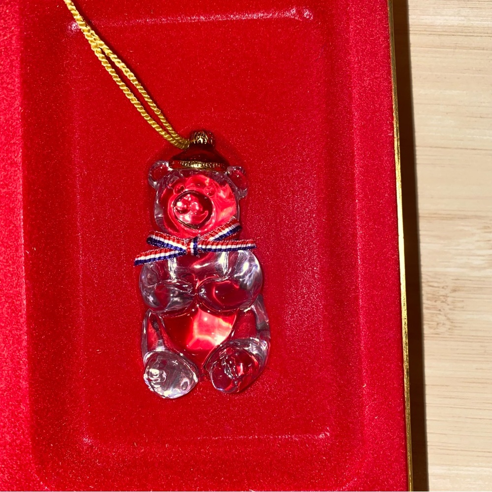 Crystal ornament Gorham Patriotic Teddy 100th Anniversary New in Box